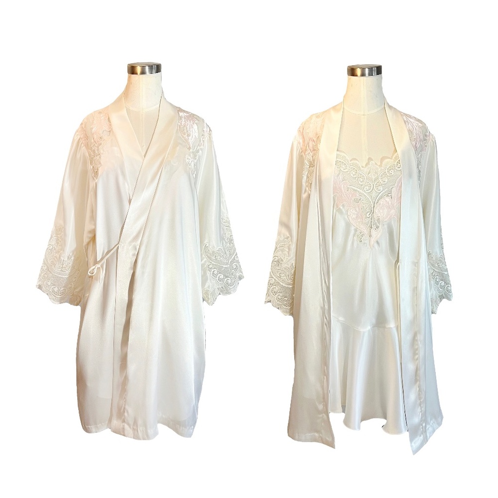 NATORI Enchant Lace Trim Chemise In Ivory/pink negligee Robe & Nightgown